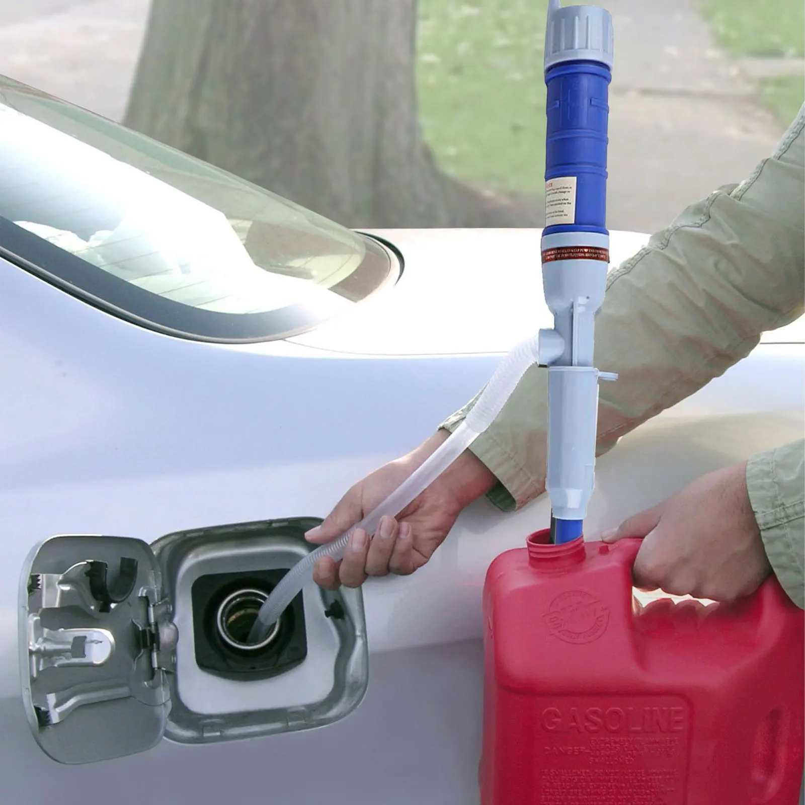 Battery Operated Liquid Transfer Pump Battery Powered Blue/ Red Electric Water Siphon Pump Plastic Portable Home Improvement