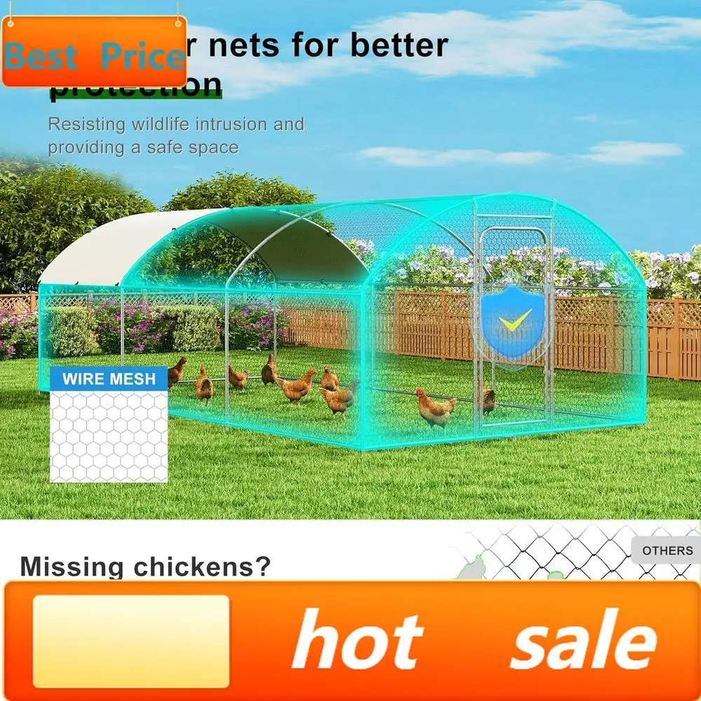 

PromotionPromotionOutdoor Dome-shaped Chicken Coop with Water-Resistant and UV-Protected Cover (10ft W x 19.7ft L x 6.4ft H)