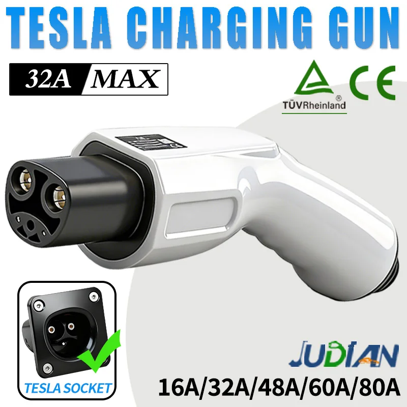

WEISHUN NACS EV Charger Gun Head 32A AC TPC Charging Plug EV Charging Connector for Tesla NACS Electric Vehicles