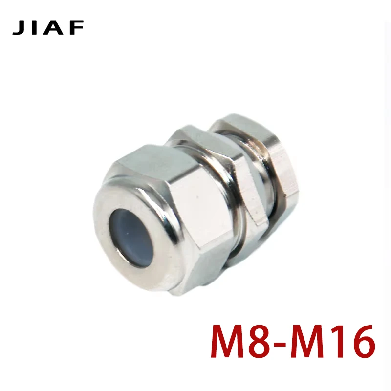 Nickel Plated Brass Cable Gland 1PC Silicone Sealing M8 M12 PG7 Metal Joint For Lamp High Temperature Resistance