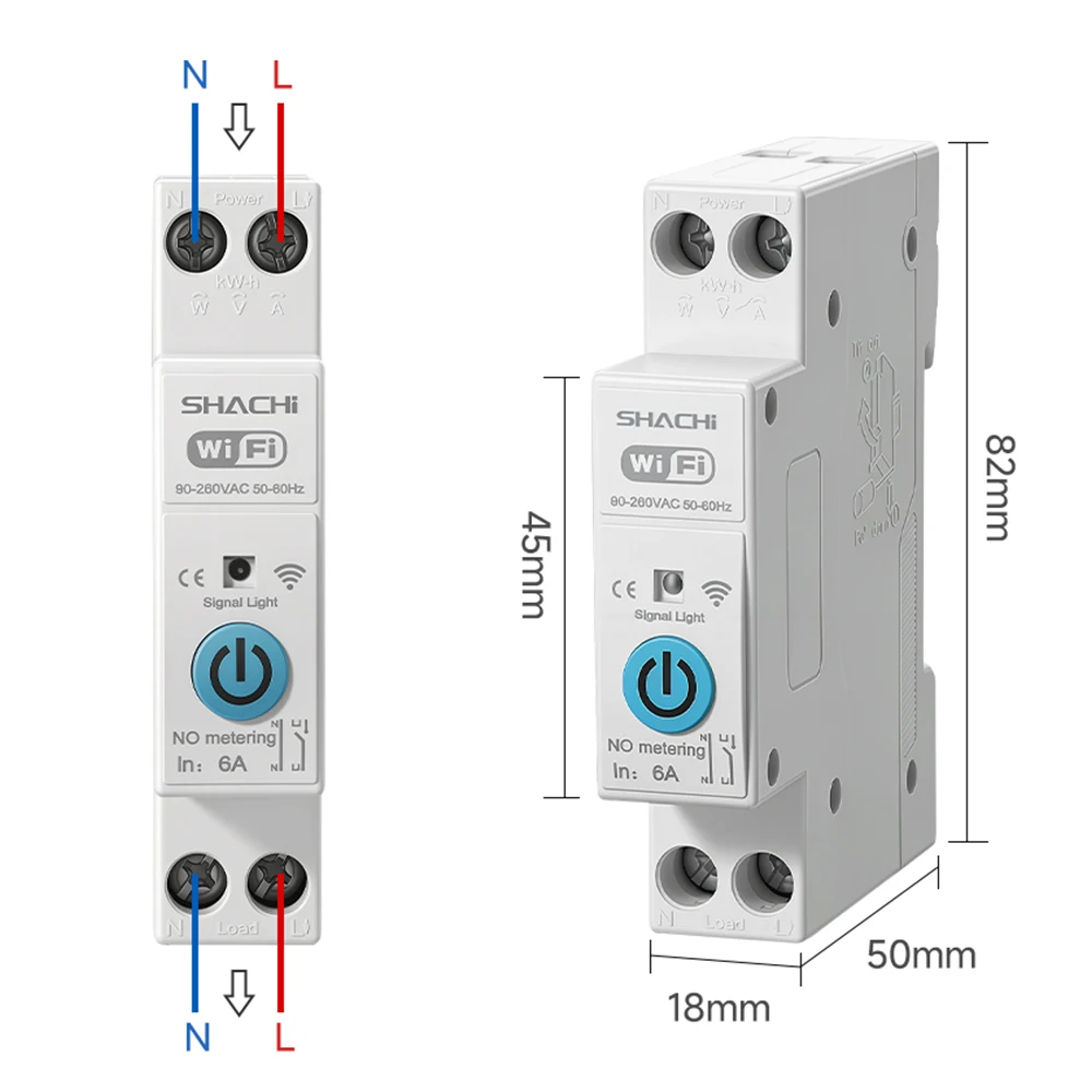Tuya WIFI Smart Circuit Breaker 1P+N Over-Voltage Current/Power Protector Under Voltage Protection Voice Remote Control Switch