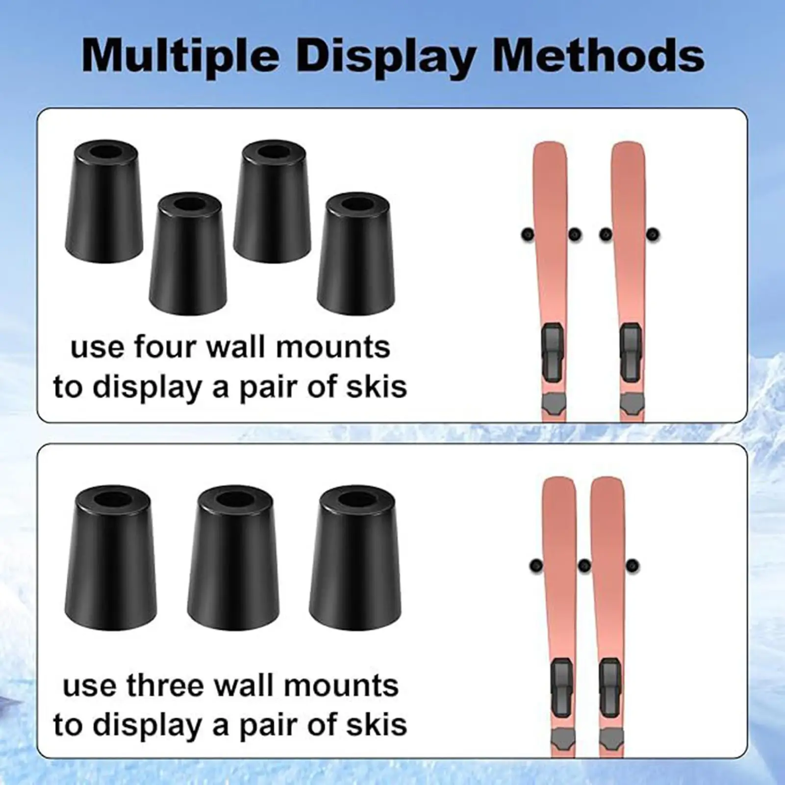 

Настенное крепление для лыж Вертикальная вешалка для сноуборда Держатель для лыж для гаражного магазина Внутренний дисплей Спортивный магазин Оборудование Скейтборд