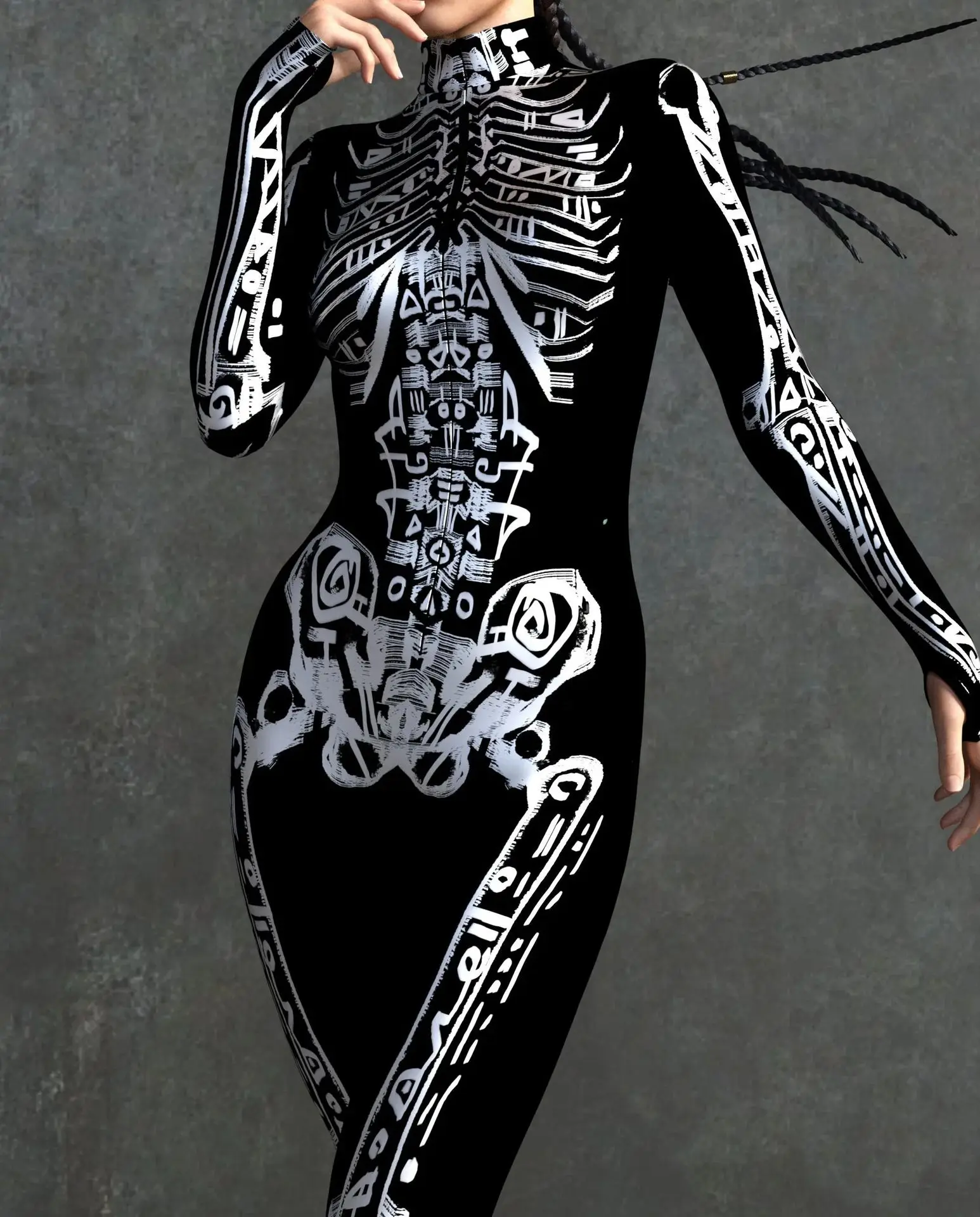 3D-Druck Cyberpunk Damen Strumpfhose Jumpsuit Halloween Feiertagsparty Cosplay Kostüm Elastische Bodysuits Rompers Damen Zentai – Detail 10