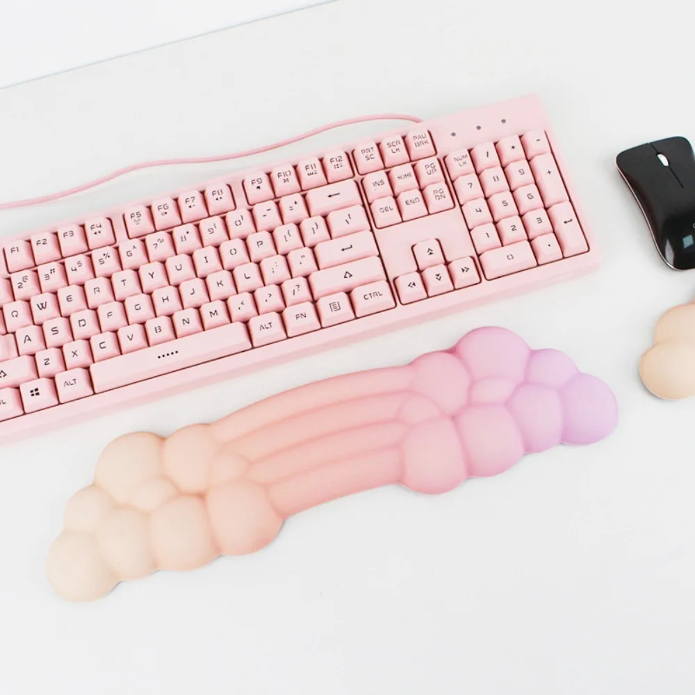 

Keyboard Mousepad Cloud Shape Wrist Rest Pad Carpal Pad Hand Support Cloud Gradient Mouse Pad Soft Ergonomic Computer