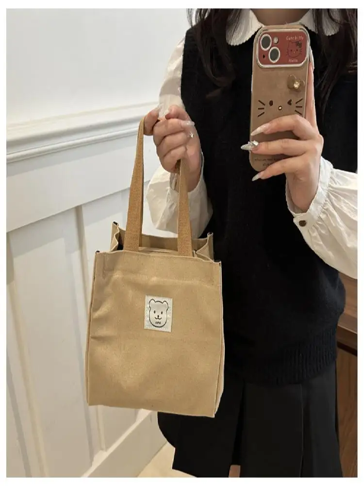 Casual Large Capacity Box Lunch Bag Insulated Versatile Tote Bag Commuting Bag Office Workers
