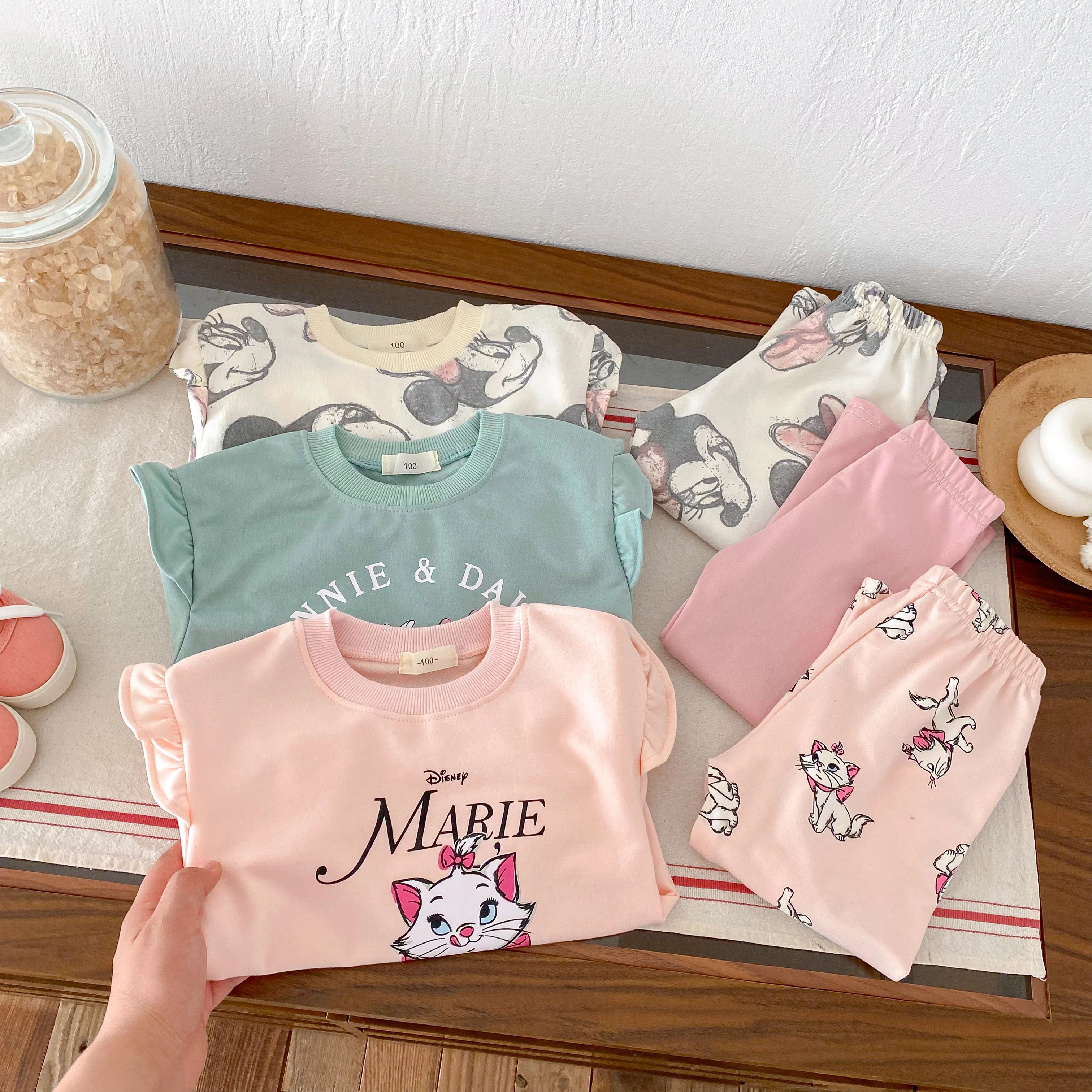 ميني ميكي بنين بنات البلوز مجموعة الكرتون عادية الاطفال طويلة الأكمام رياضية ملابس الأطفال بلايز + السراويل 2 قطعة/مجموعة 0-6y #4