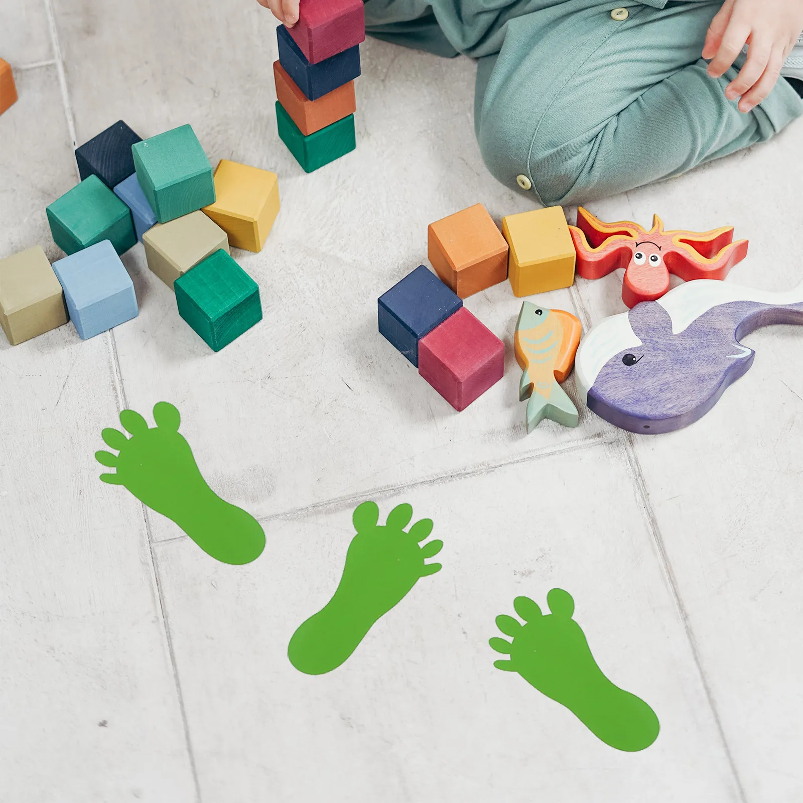

14Pairs Colorful Foot Shaped Floor Stickers Classroom Kindergarten Preschool Nursery Educational Directional Decals Self