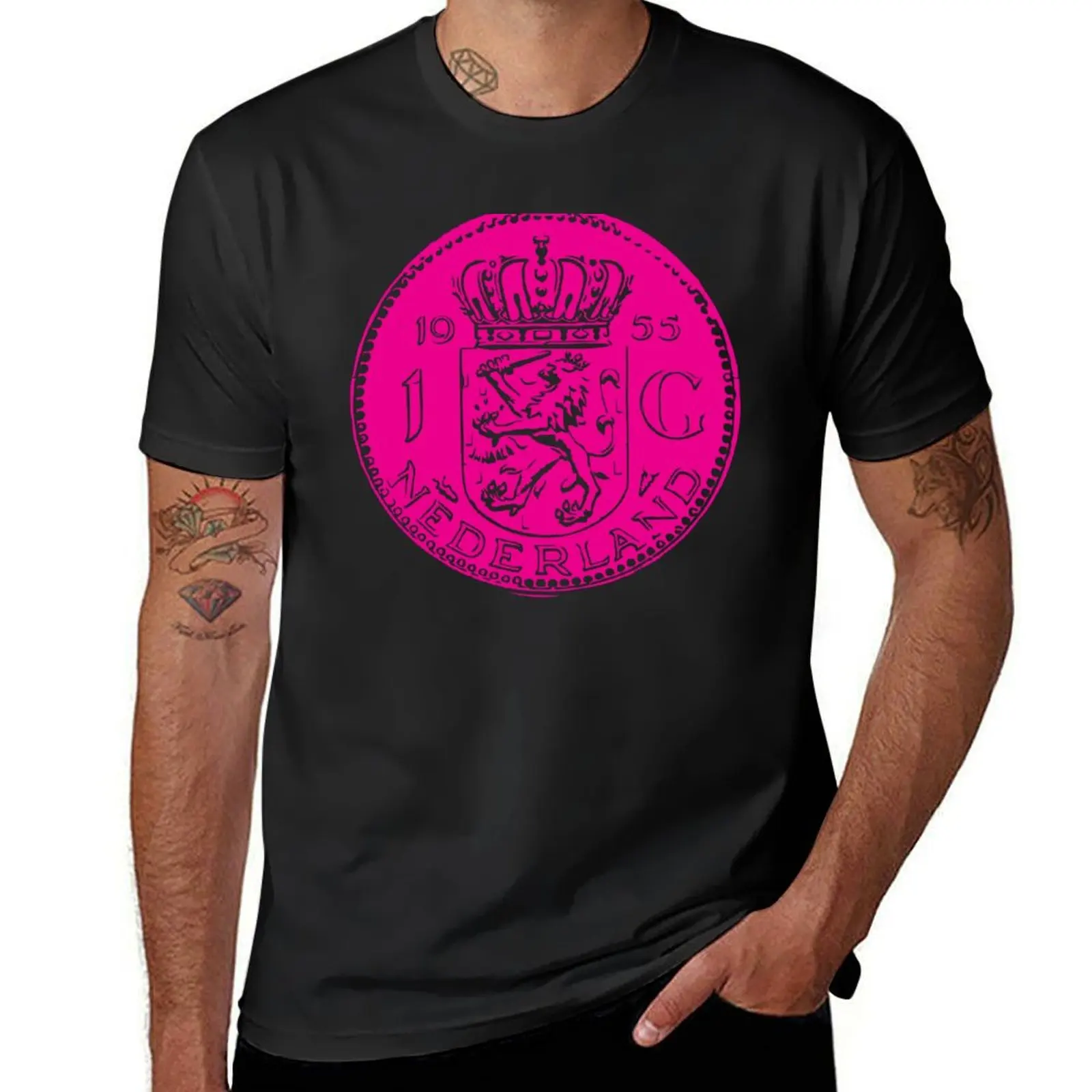 

De Roze Gulden (the Pink guilder) T-shirt Boys Animal Print Plain Designer T Shirt Men
