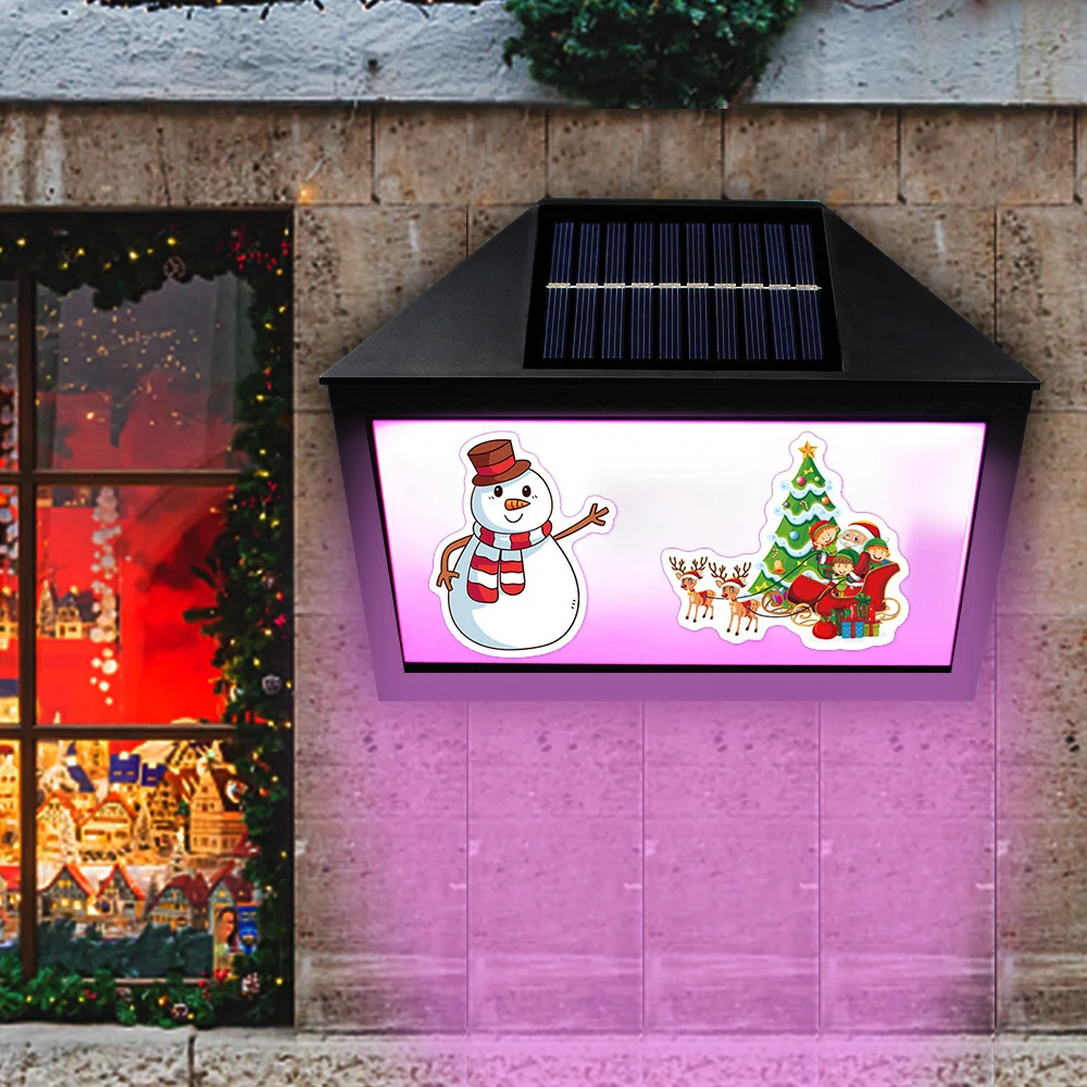 

Waterproof RGB Color Solar Powered Wall Lamp House Number Sign &Remote Controller Christmas/Halloween Decoration for Garden,Gate