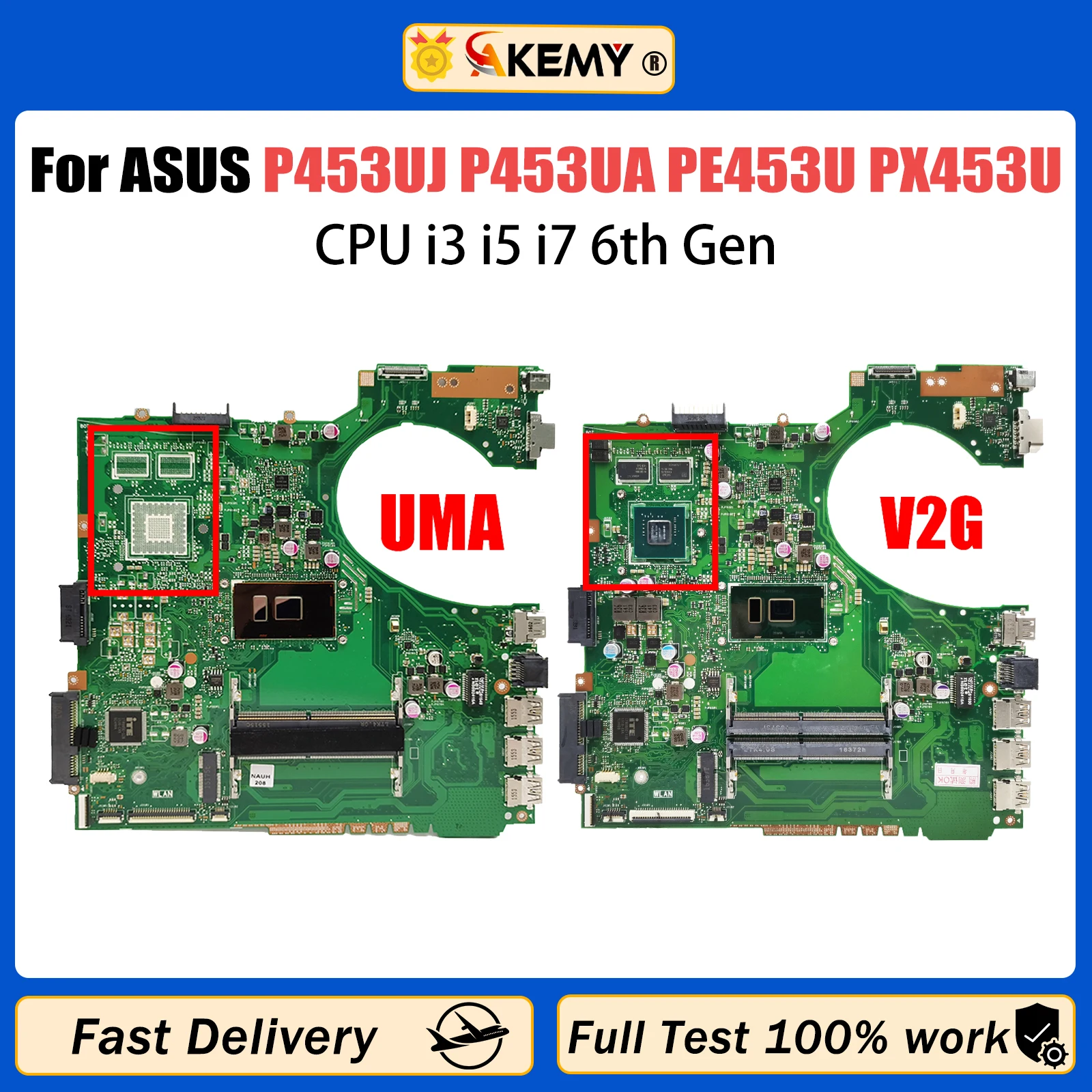 

AKEMY P453UJ Mainboard For ASUS PRO453U P453UA PE453U PX453U P453U Laptop Motherboard i3 i5 i7 6th Gen CPU GT920M