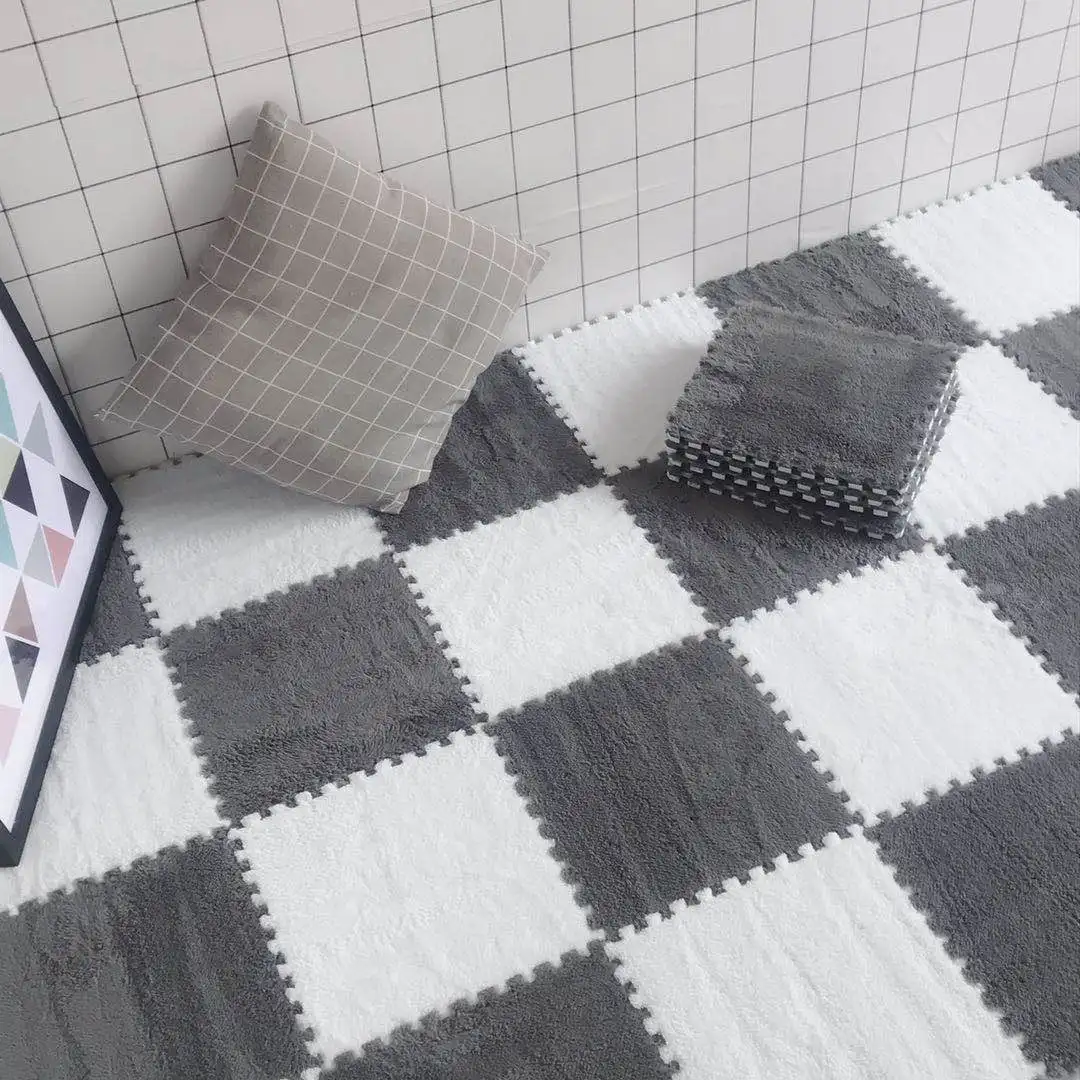 20pcs Splicing Mat Ins Style Room Carpet, Bedroom, Children\'S Bedside Blanket, Stain Resistant Living Room, Floor Mat 30*30 Cm