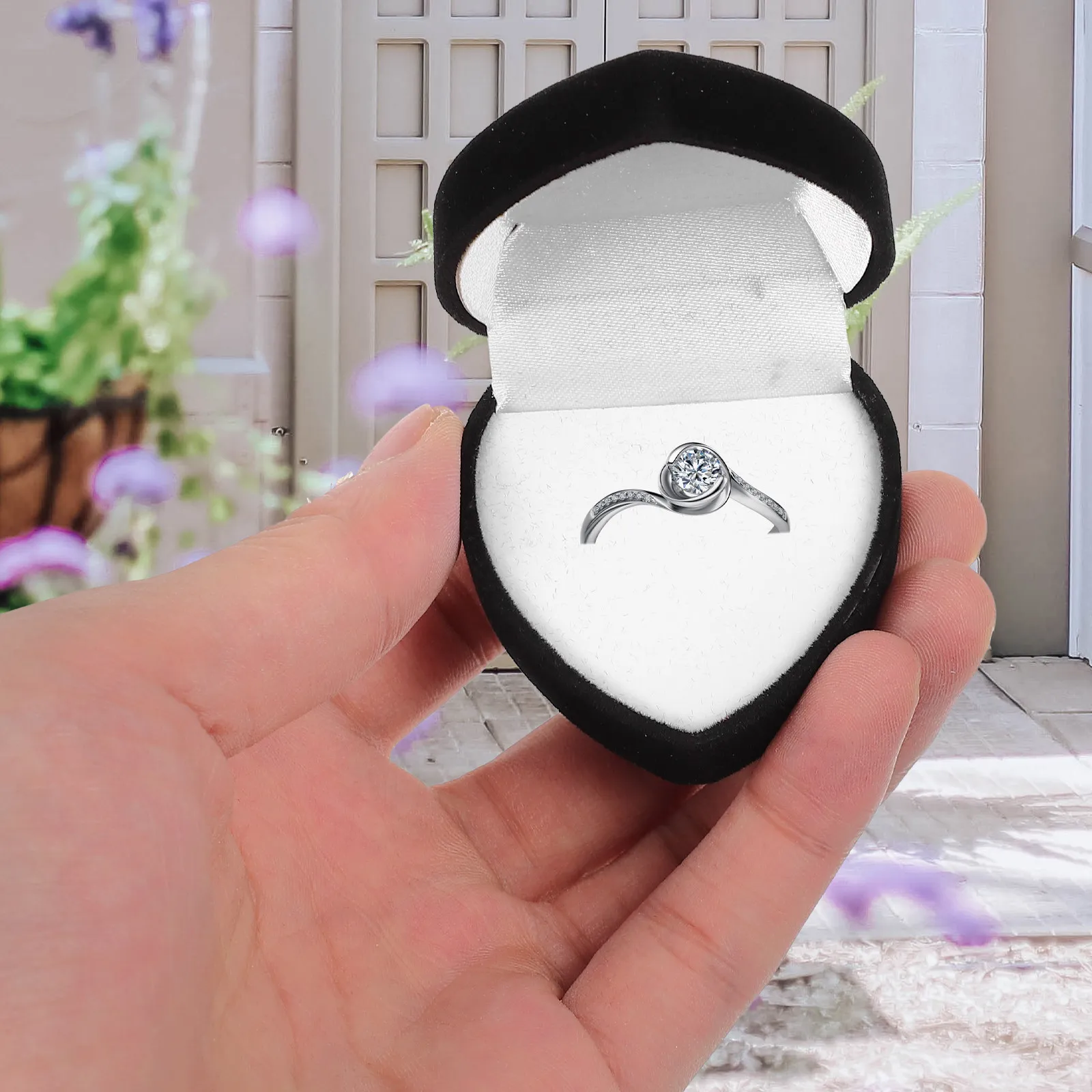 

Набор из 6 шт. компактных легких шкатулок для колец в форме сердца, органайзер для ювелирных украшений, подарок на помолвку, свадьбу, церемонию