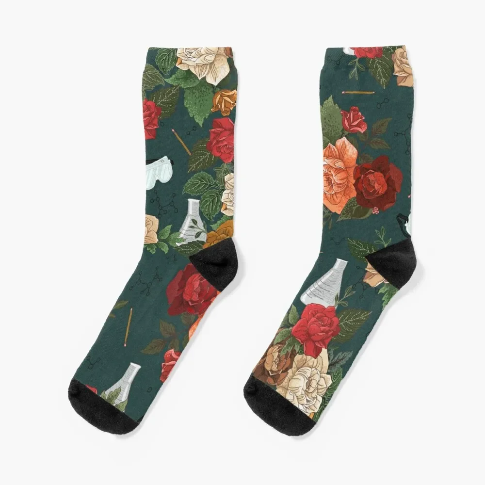 Chemistry Floral Socks valentine gift ideas Heating sock cute Socks Female Men's