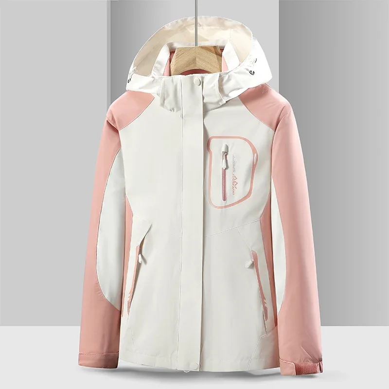 

Men Zipper Jacket Outdoor Hooded Multi Pocket Windbreaker Waterproof Fashion Coat Camping Triping Casual Two-pieces Sets 3 in 1