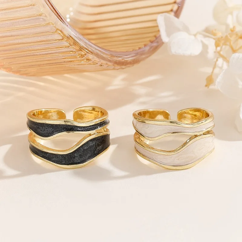 

Irregular oil dripping adjustable ring, fashionable, simple, niche, environmentally friendly, and the same finger