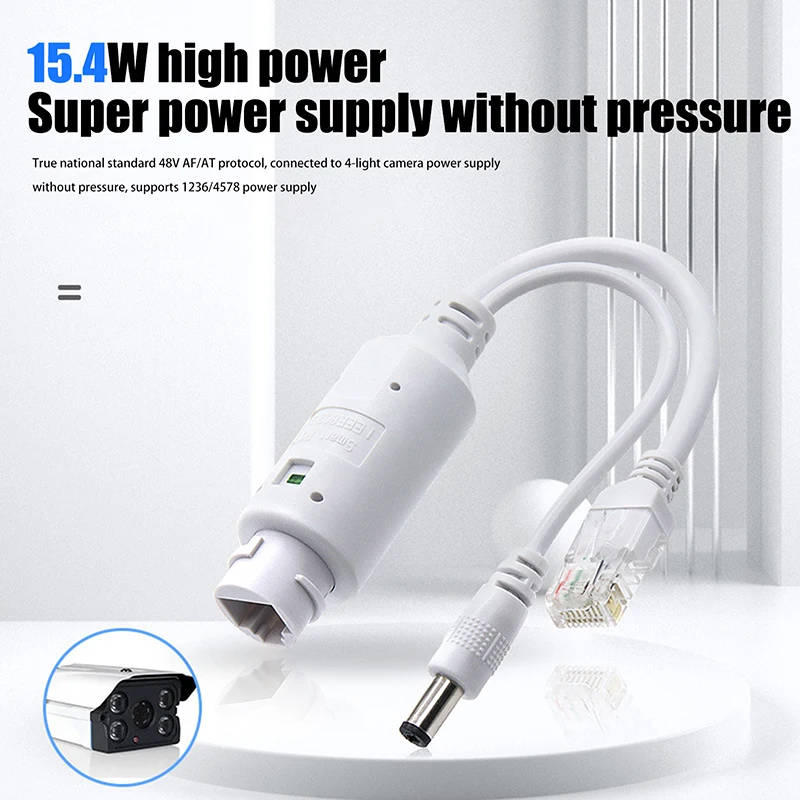 1 Set Cable Supply Module Extender With 5.5x2.1mm POE Spliter 48V To 12V Video And Power Adapter For IP Camera Splitter Net