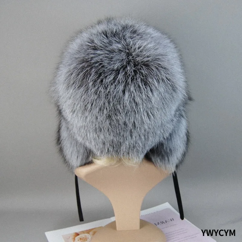 Winter Women's Hat Real Fox Fur Hats Headgear Russian Girls Raccoon Fur Beanies Cap 2025 New Fashion Earflap Hat