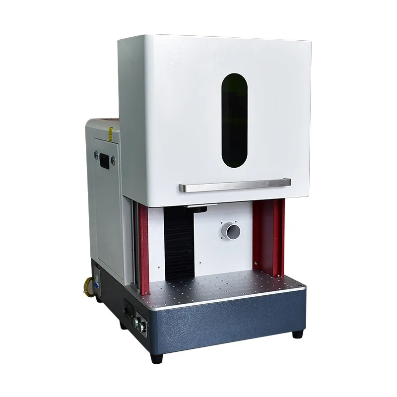 Desktop closed metal plastic marking machine, aluminum alloy nameplate steel trademark laser engraving coding machine
