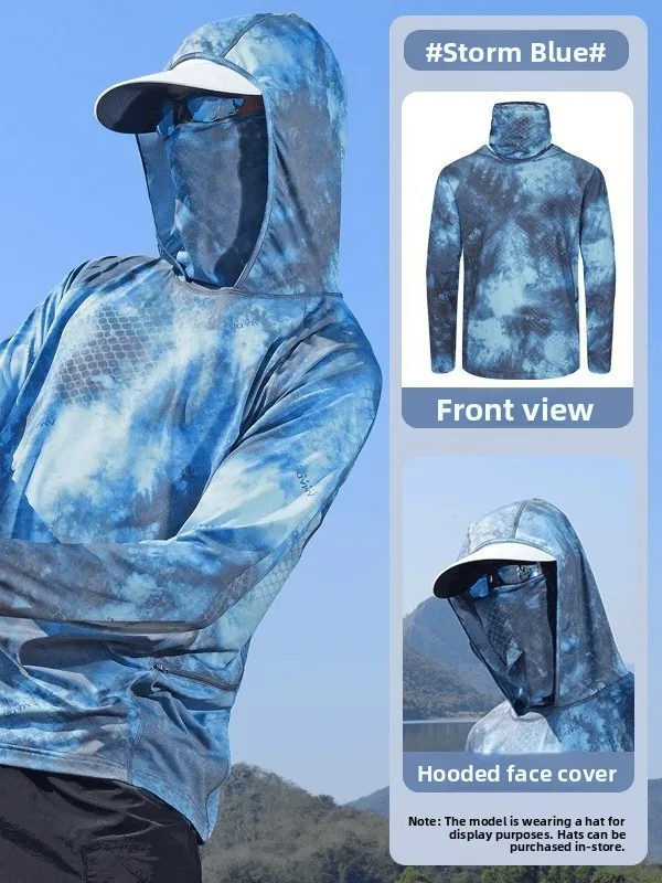 

Мужская летняя защита от ультрафиолета, дышащая ледяная шелковая прохладная одежда для езды на велосипеде на открытом воздухе, солнцезащитный крем, тонкая одежда с капюшоном Long Sve