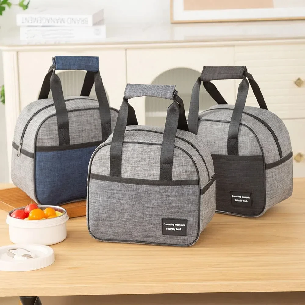 

Portable Insulated Thermal Lunch Bag Large Capacity Waterproof Hand-held Picnic Food Pouch Thickened Oxford Cloth Lunch Box