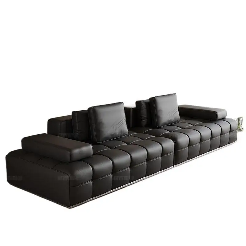 

Sofa Italian leather sofa villa first floor living room light luxury large apartment high-end cowhide