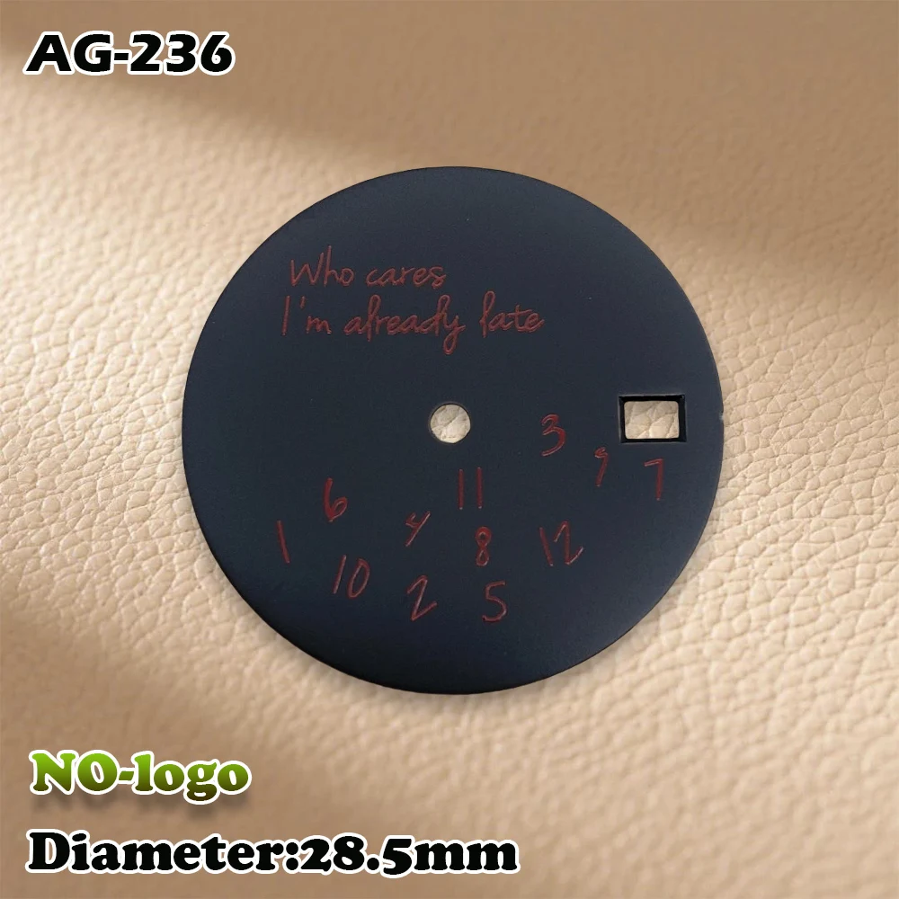 New 28.5mm Log Modified Watch Face Fits NH35/4R36 Movement Who Cares Lt's Already Late Watch Modification Accessories