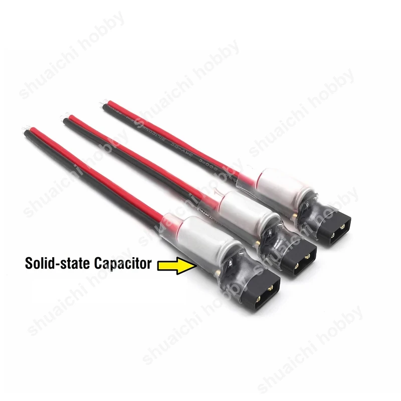 3 pz XT30U-M spina filtro condensatore cavo 35V 470uF condensatore elettrolitico a stato solido 16AWG filo di Silicone per RC Drone ESC parti