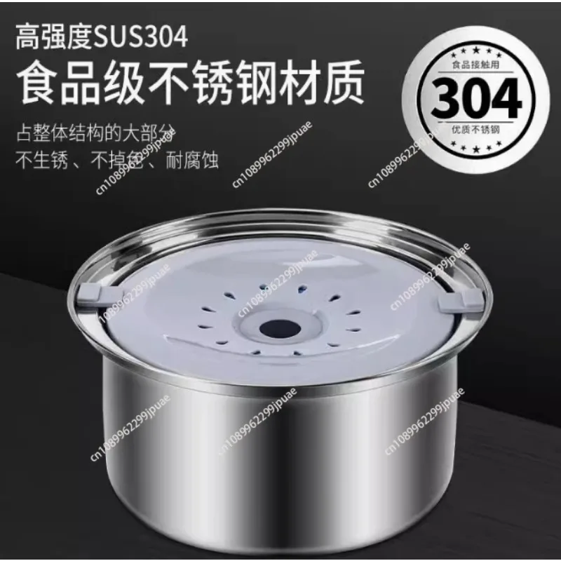 4L Large Capacity Stainless Steel Dog Water Bowl Anti Splash No Spill Proof Slow Water Drinking Feeder For Medium Large Dogs
