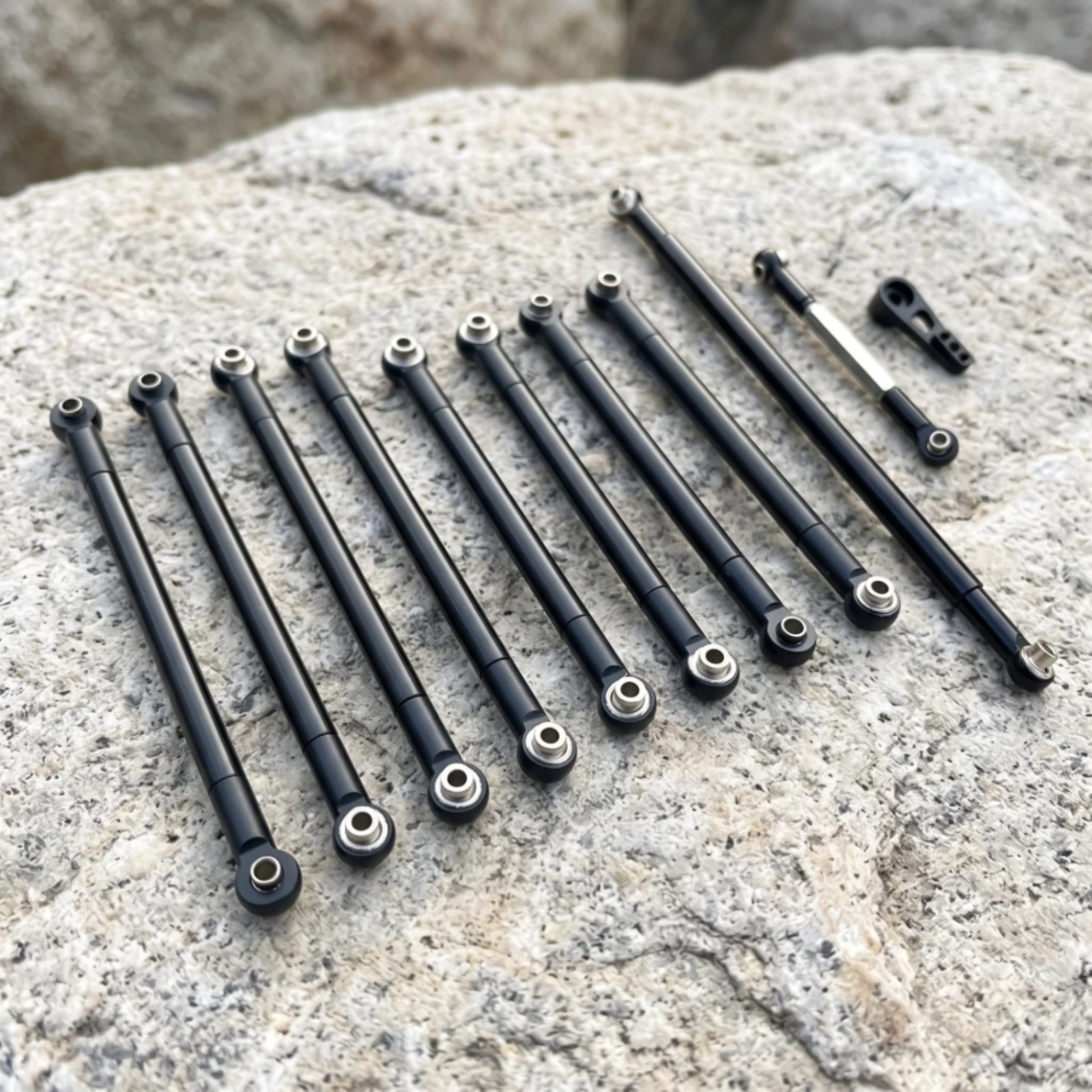 RC Car Linkage Kit Metal Tie Rods with Ball Joints Servo Arm with Tie Rods Upgrade Hardware Heavy-Duty for Model Builders