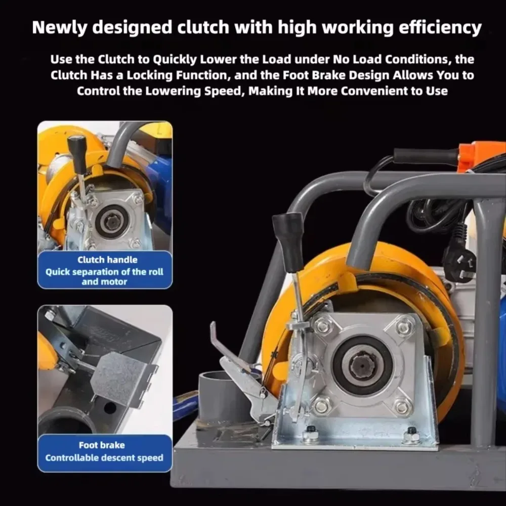 Parallel Hand Brake Clutch Electric Winch 220V 380V Household Lifting Hoist For Glass Door Window Installation