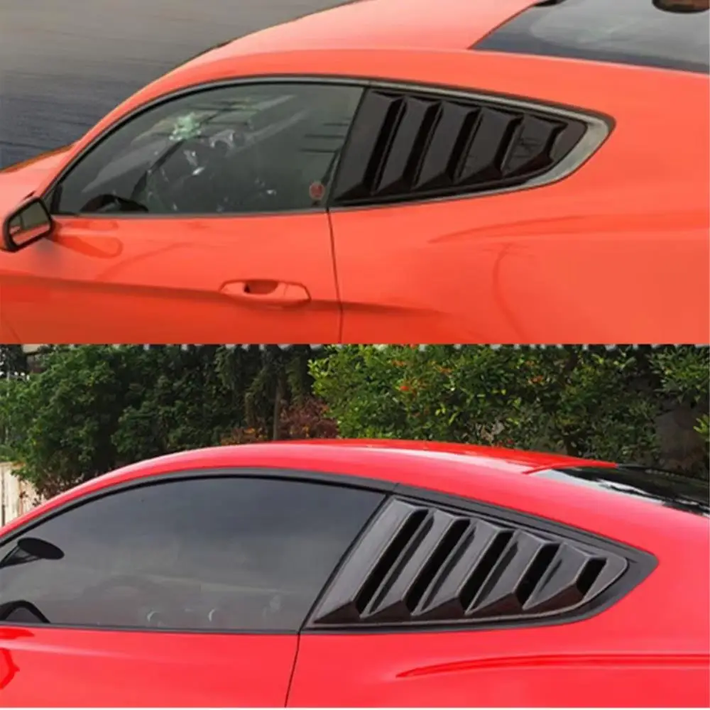 Car Upgrade Pair Rear Quarter Window Louvers Carbon Fiber Look For Ford Mustang 2015–2020 Exterior Decoration Scoops Spoiler