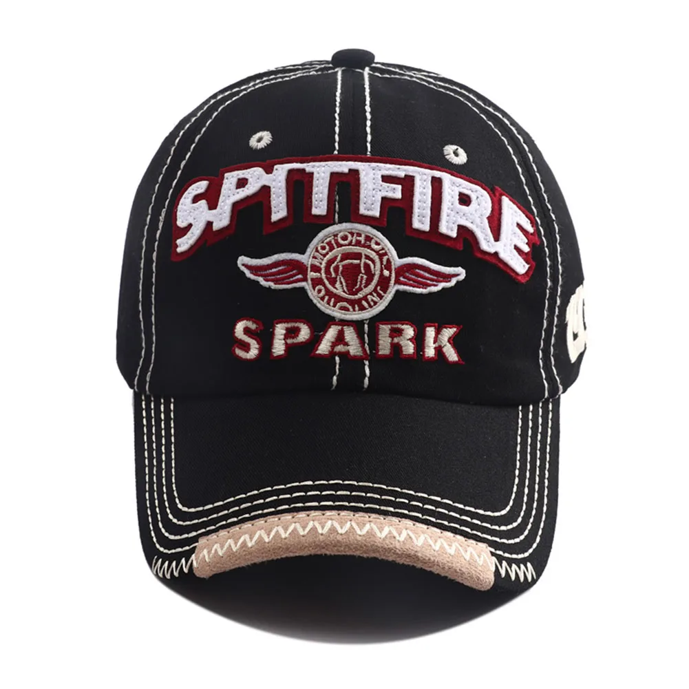Embroidered Letter Spark 1932 Washed Cotton Baseball Cap  Fashion Casual Snapback Hat Retro Do Old Visor Hats for Women Men