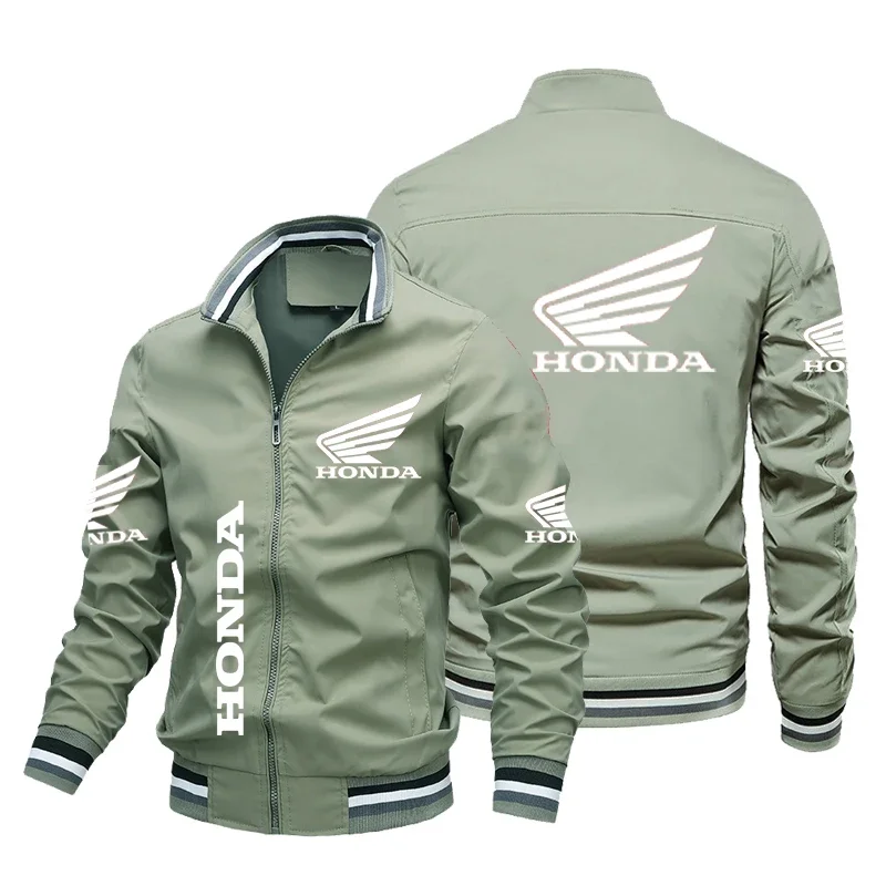 Chaqueta con estampado de logotipo de ala de coche Honda para hombre, cortavientos, equipo de motociclista de carreras, ropa de carreras Honda,