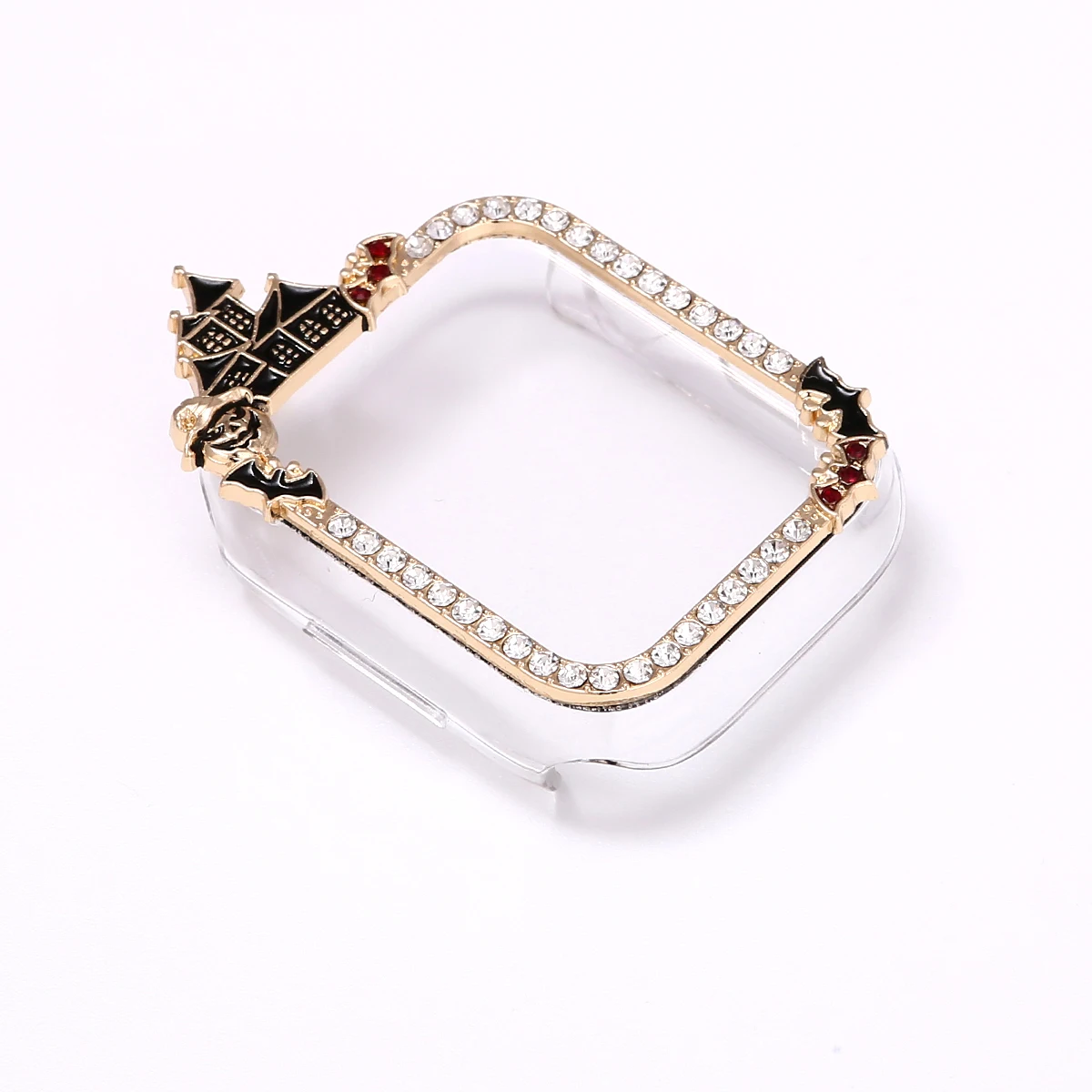 Protective Case for Apple Watch Case 9/8/7 41mm 45mm Halloween Bling Rhinestone Women Bumper Frame Cover iWatch Series 40/44mm