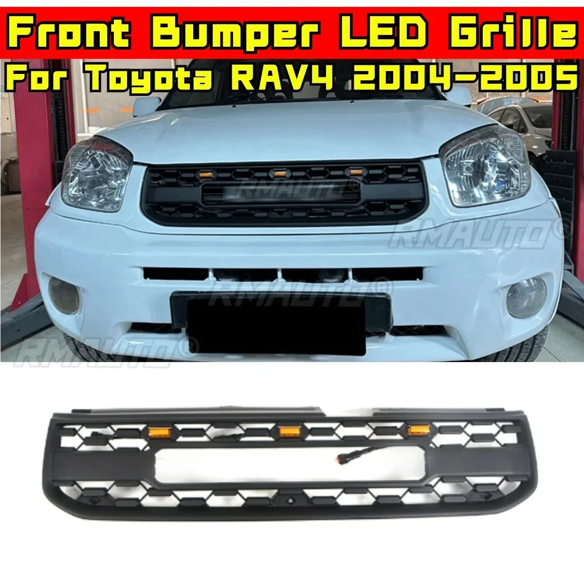 Front Racing Facelift Upper Radiator Grilles For Toyota RAV4 2004-2005 Car Front Bumper Racing Grille Grill Modification Part