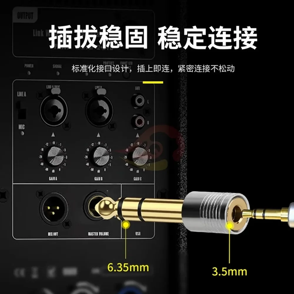 Jack Microphone 6.35Mm Kết Nối Bộ Chuyển Đổi 6.35Mm 1/4 "Nam Đến 3.5Mm 1/8" Nữ Cắm Âm Thanh Kim Loại hiFi Stereo Dây Kết Nối Dây