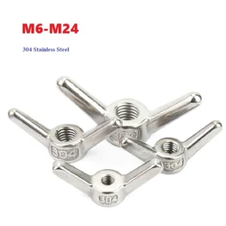 1pcs M6 M8 M10 M12 M14 M16-M24 Butterfly Wing Nuts 304 Stainless Steel Tighten Butterfly Threaded Nut Yuanbao Screw Threaded Nut