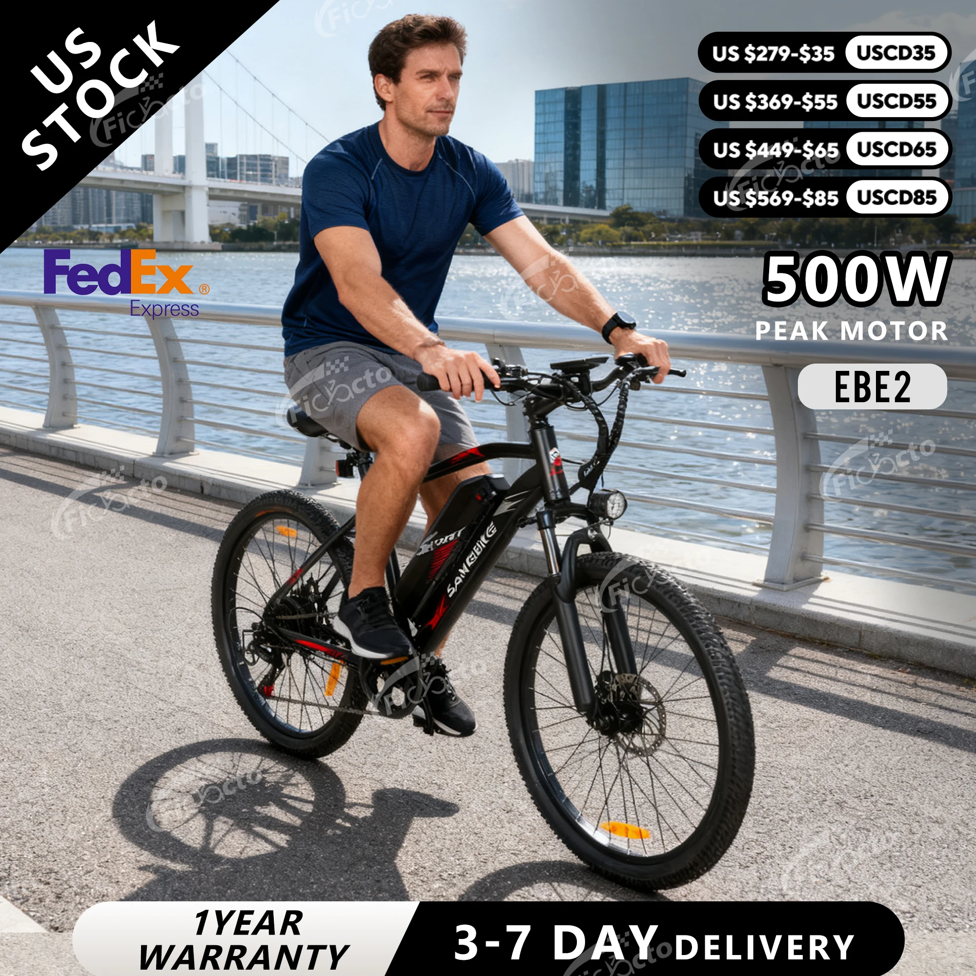 SAMEBIKE elektrische fiets 500W motor 36V 13AH lithiumbatterij EBE2 elektrische fiets koppelsensor EMTB 24 inch stadsforens e-bike