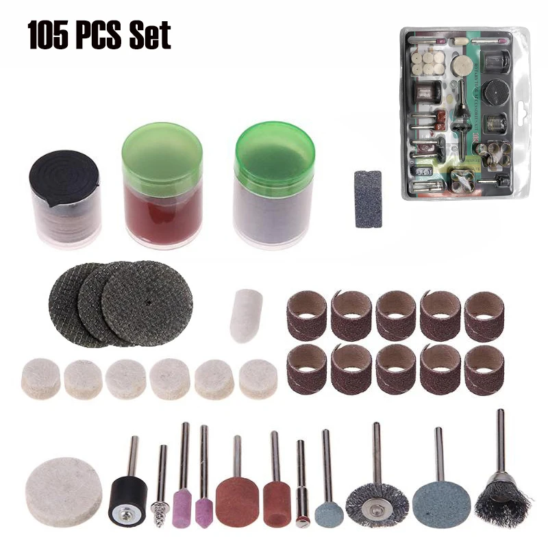 

105PCS Sanding Polishing Cutting Set Sandpaper Sanding Head Cutting Blades Electric Grinding Brush Heads Rotary Tool Accessories