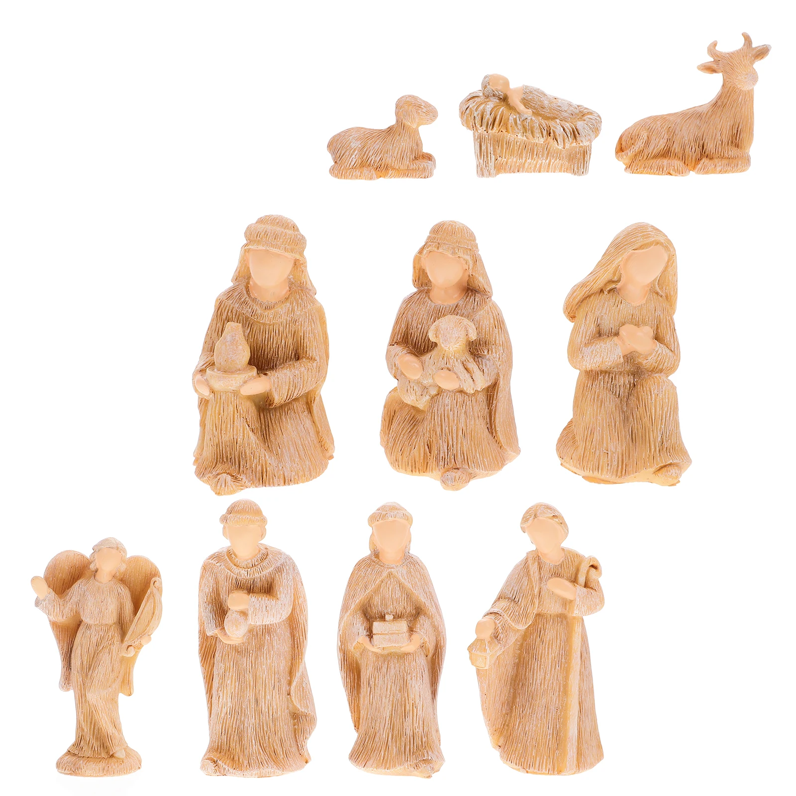 

Manger Scene Ornaments Christmas Decor Jesus Set Nativity Resin Christian Decorations Miniature Baby