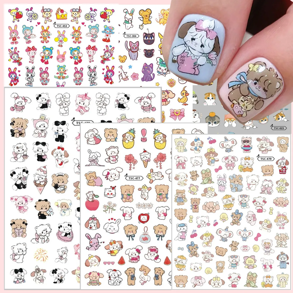

Newest Vintage mikko cats 3d Nail Art Sticker Nail Deco Slider TSC-479