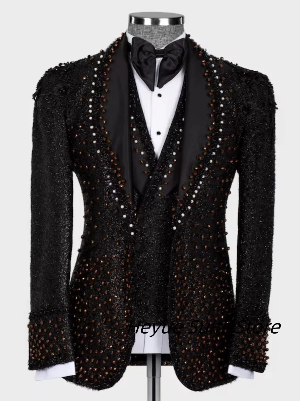 

Черные приталенные бусины для пожилых людей, мужские костюмы, индивидуальные свадебные смокинги для жениха, комплекты из 3 предметов, мужские пиджаки для выпускного вечера, модные ropa hombre