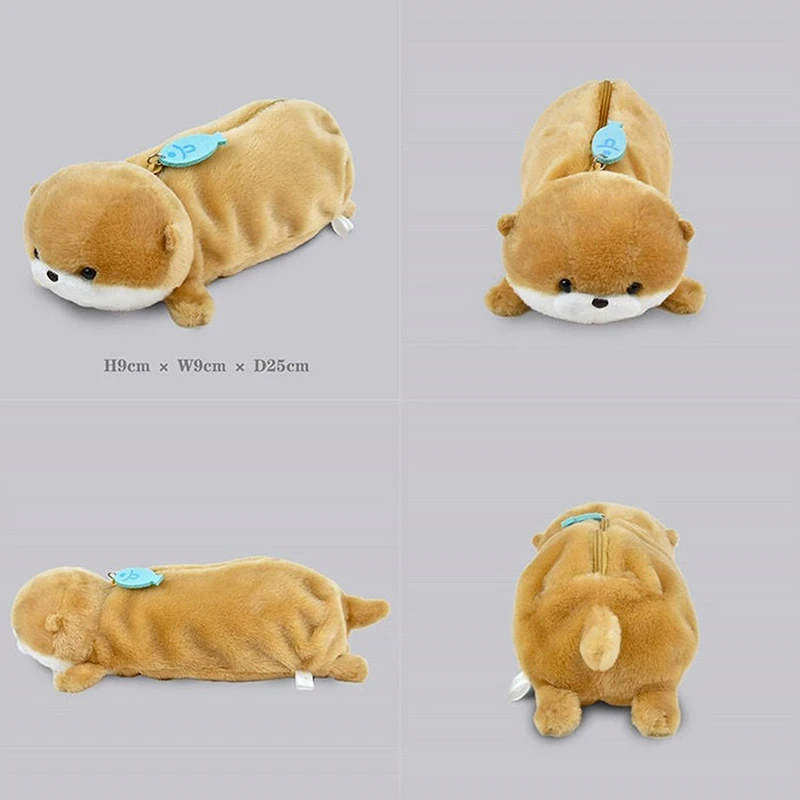 Cute Little Otter Plush Pencil Case Cartoon Animal Doll Pen Bag Stationery Storage School Supplies Plush Pencil Cases