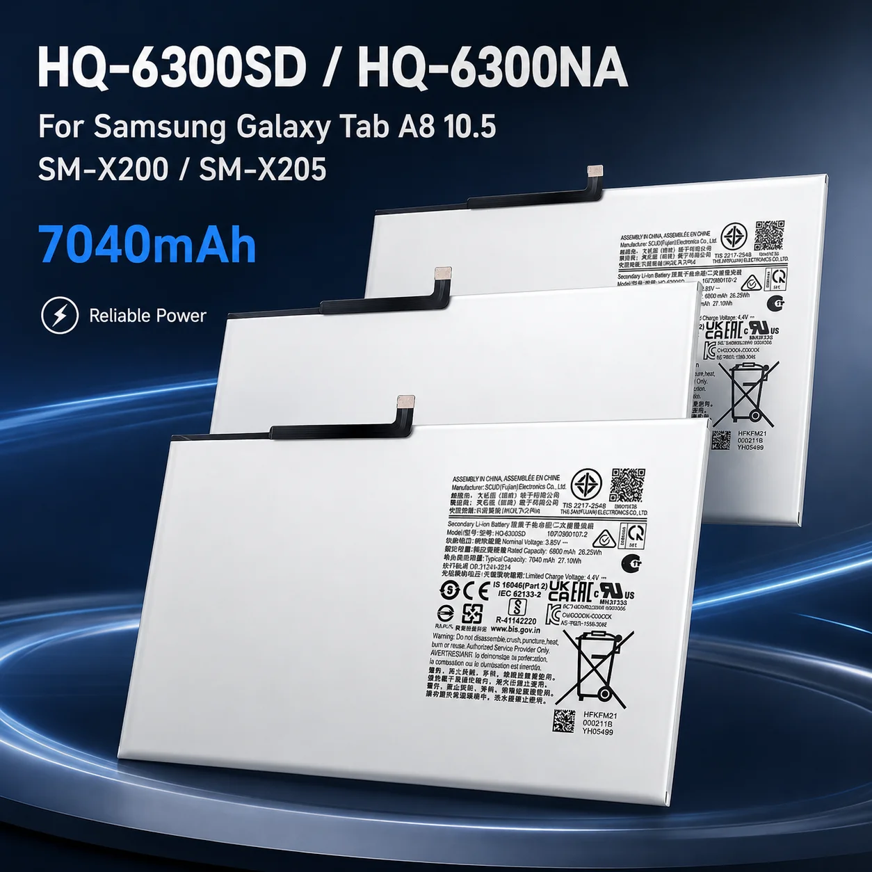 Brand New Dual OEM Code Tablet Battery Complete Disassembly Tool Kit Compatible Galaxy Tab A8 X200 Tab A7 Lite T220 Series