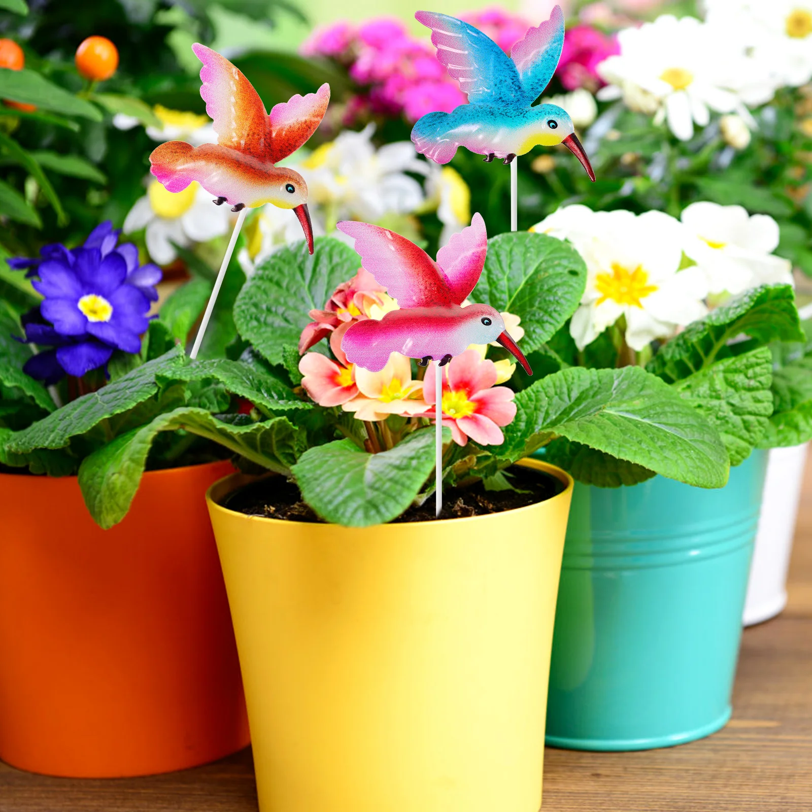 

4 Pcs Metal Hummingbird Stakes Decorative Garden Lawn Ornament Art Iron Craft Home Outdoor Yard Sculptures Bird Statue