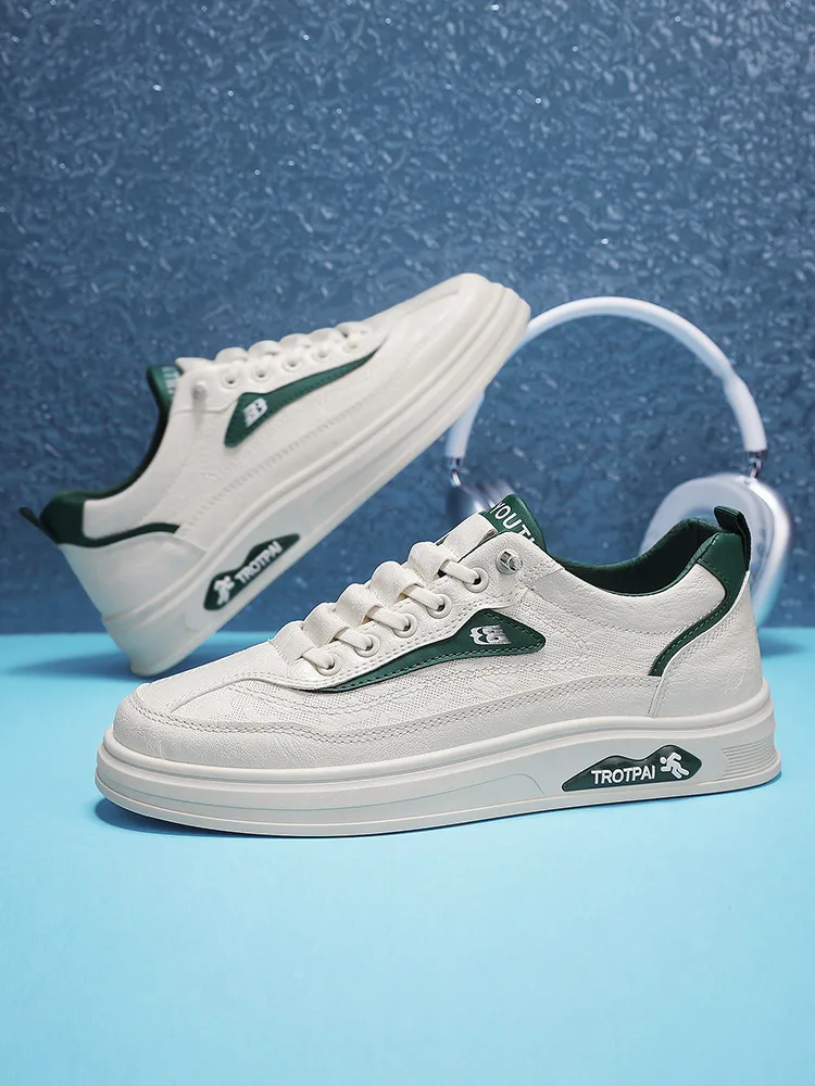 الرجال العلامة التجارية الفاخرة رجل جلد أبيض أحذية رياضية الترفيه المشي الإيطالية أحذية مفلكنة الجوف خارج جديد وصول حذاء كاجوال حجم 47 #3