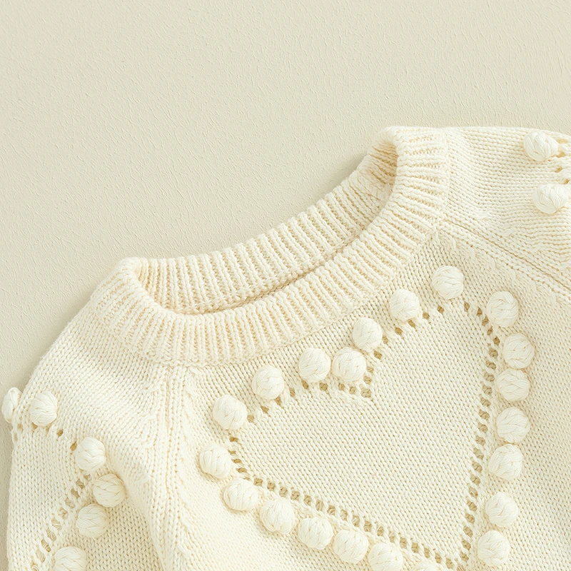 Infant Baby Girl Knitted Clothes Heart Romper Long Sleeve Jumpsuit Outfit Autumn Winter wool knitted sweater bodysuits 3-24M