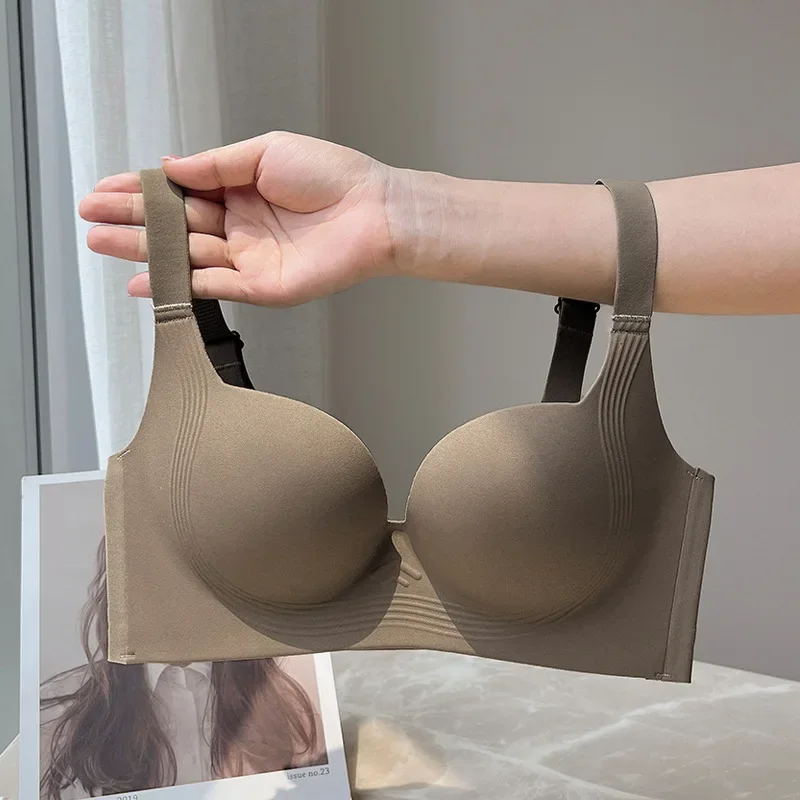 KUCLUT Braswomen's Appears Small Slimming Summer Thin Style Anti-sagging Auxiliary Breast Collection Ultra-thin Bra New Model