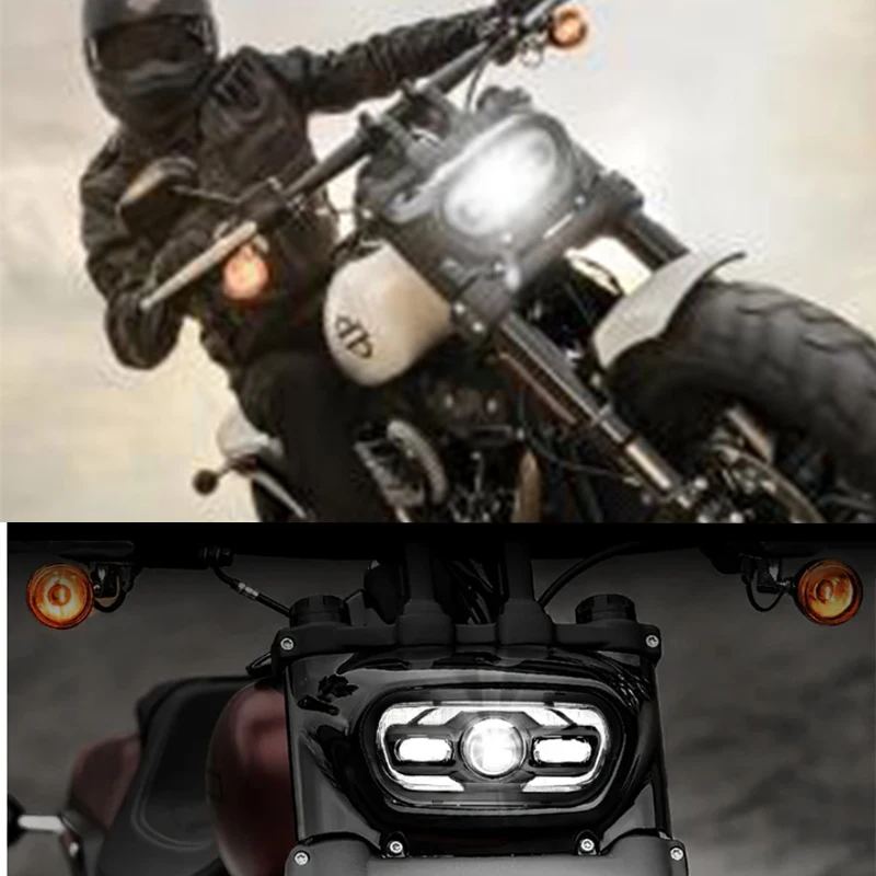 Motorcycle headlights LED Headlight High/Low Beam DRL Plug&Play For Har-ley Fatbob 2018 2019