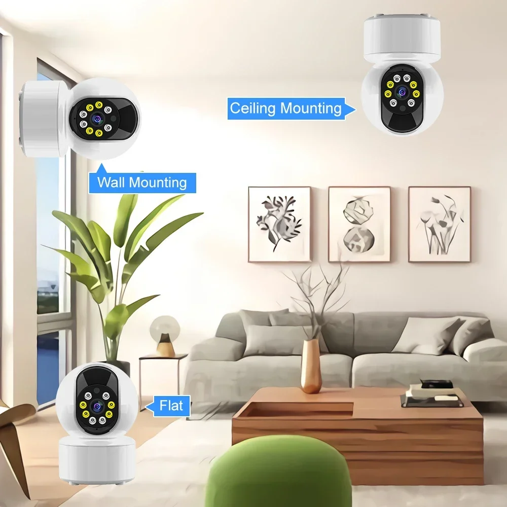 Caméra de sécurité intérieure sans fil avec détection humaine AI, moniteur bébé à objectif HD, caméra de surveillance vidéo CCTV, panoramique et inclinable, maison intelligente, Wi-Fi, 5MP